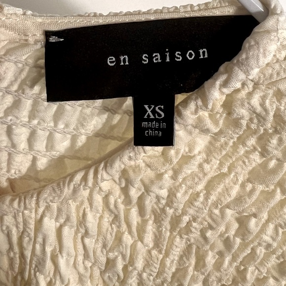 NWT En Saison smocked, tie back tiered tea length dress - tag price $111 SZ XS - Picture 9 of 10